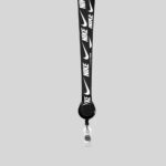 5/8" Black custom lanyard printed with company logo with Black Badge Reel attachment 0.625" - 1
