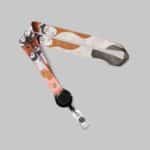 5/8" Full Color custom lanyard printed with company logo with Black Badge Reel attachment 0.625" - 2