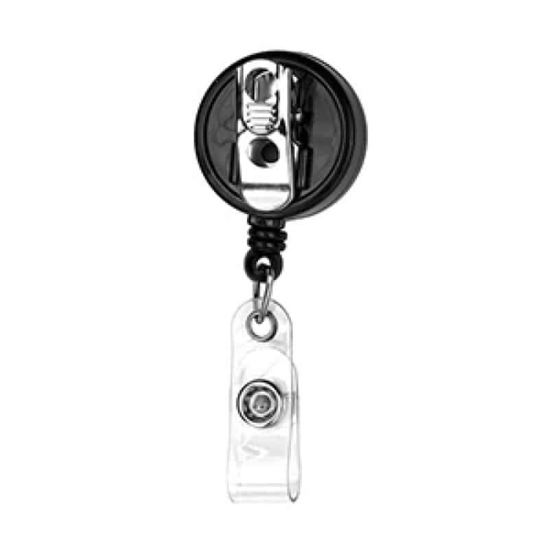 "Bellefontaine VL" Retractable Badge Reel & Badge Holder w/Rotating Alligator Clip (Spot Color) - 1