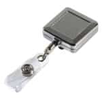 "Hamilton LZ" Square Solid Metal Retractable Badge Reel & Badge Holder w/Laser Imprint - 1