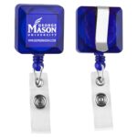 "Kent VL" Square Retractable Badge Reel & Badge Holder w/Metal Slip Clip (Full Color) - 2