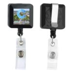 "Kent VL" Square Retractable Badge Reel & Badge Holder w/Metal Slip Clip (Full Color) - 4