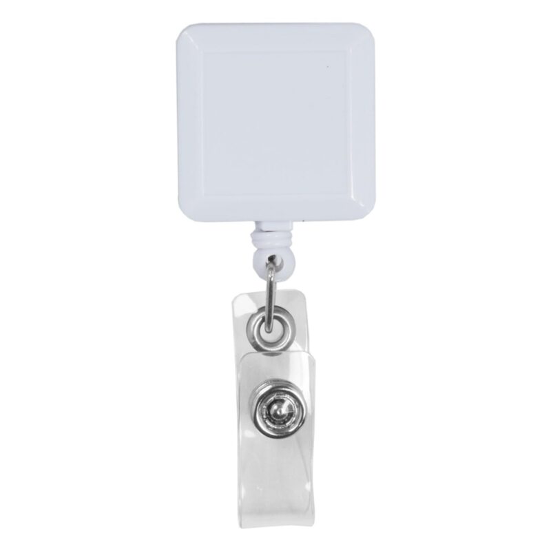 "Kent VL" Square Retractable Badge Reel & Badge Holder w/Metal Slip Clip (Full Color) - 5