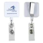 "Kent VL" Square Retractable Badge Reel & Badge Holder w/Metal Slip Clip (Full Color) - 6