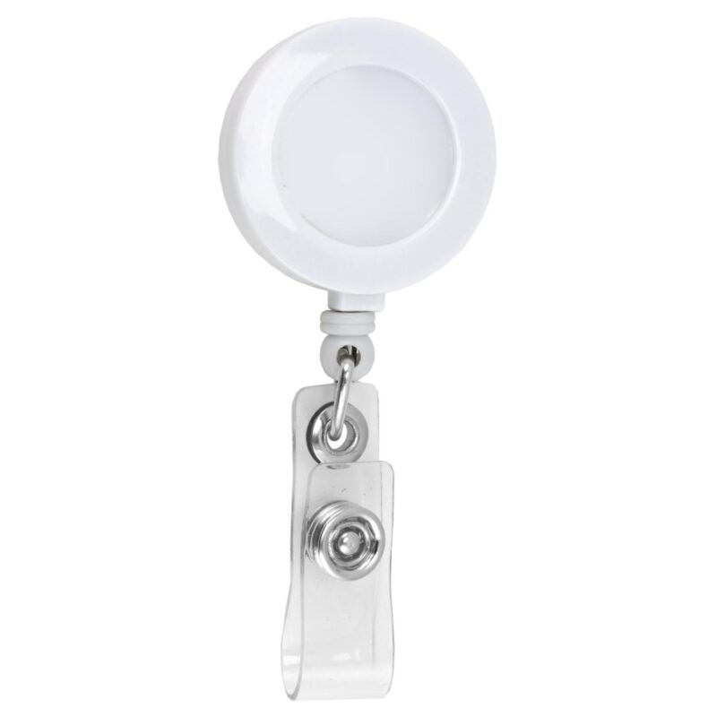 "Lorain VL" Round Retractable Badge Reel & Badge Holder w/Metal Slip Clip Backing (Full Color) - 5