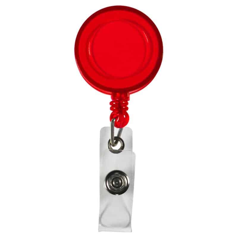 "Lorain VL" Round Retractable Badge Reel & Badge Holder w/Metal Slip Clip Backing (Spot Color) - 2
