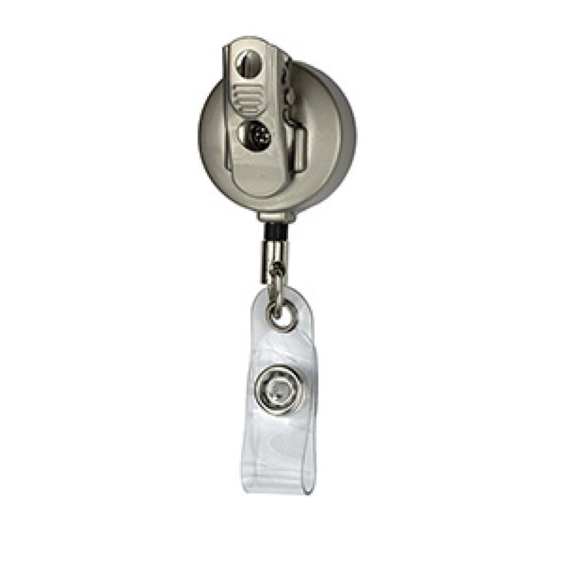 "Marion Matte" Solid Metal Retractable Badge Reel & Badge Holder - 1