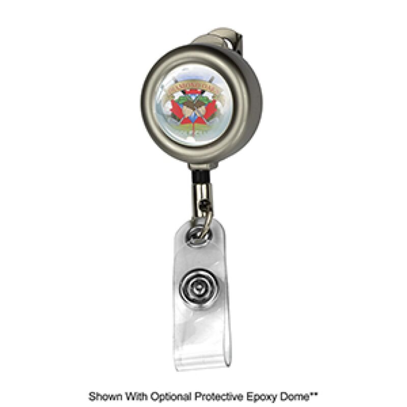 "Marion Matte" Solid Metal Retractable Badge Reel & Badge Holder - 3