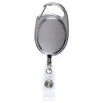 "Pataskala" Shiny Chrome Finish Retractable Badge Reel & Badge Holder w/Laser Imprint - 1