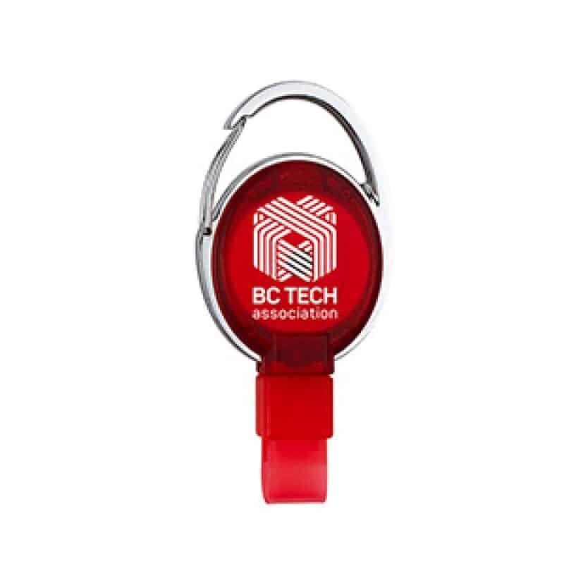 Pvc Free Recycled Plastic Carabiner Badge Reel W/Metal Clip - 2