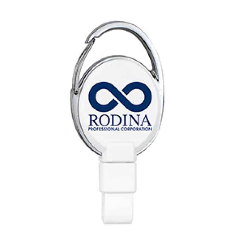 Pvc Free Recycled Plastic Carabiner Badge Reel W/Metal Clip - 3