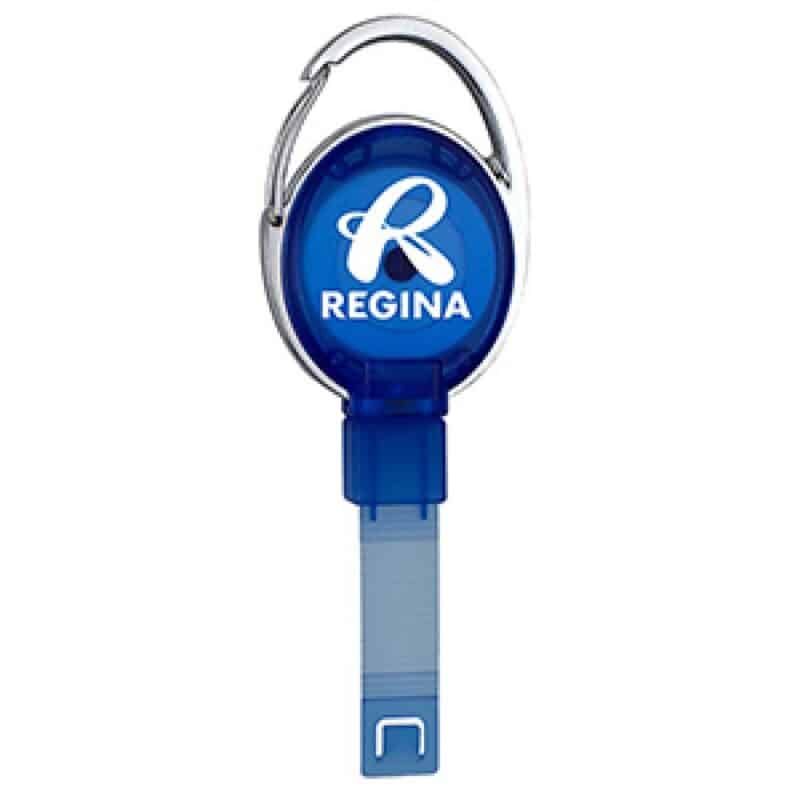 Pvc Free Recycled Plastic Carabiner Badge Reel W/Metal Clip - 4