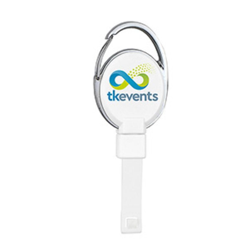 Pvc Free Recycled Plastic Carabiner Badge Reel W/Metal Clip - 8