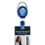 Pvc Free Recycled Plastic Carabiner Badge Reel W/Metal Clip - 9