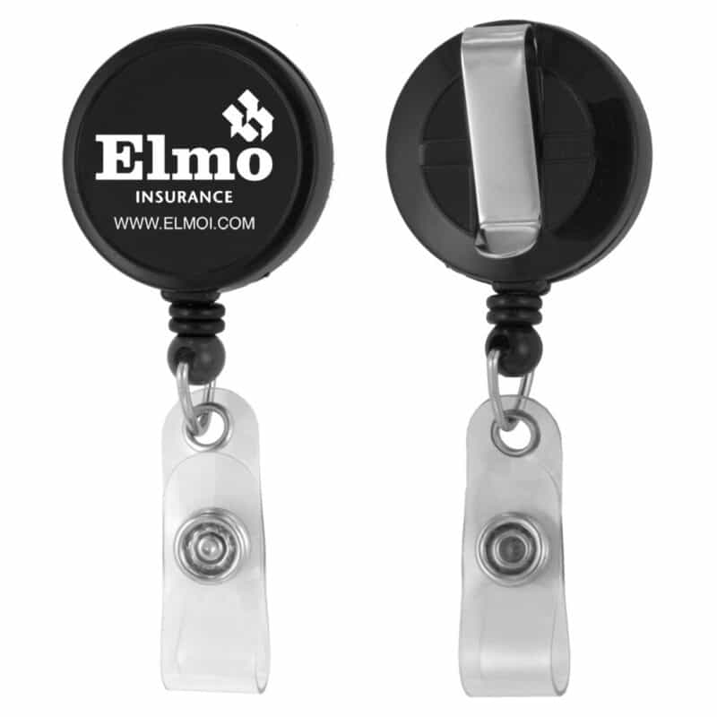 "Worthington VL" Round Retractable Badge Reel & Badge Holder w/Metal Slip Clip (Spot Color) - 4
