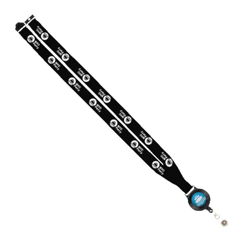 IMPORT 3/4" Polyester Lanyard with Retractable Badge Reel and IPH7 back of neck convenience release.
