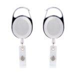 Oval Metal Retractable Badge Reel with Carabiner - 1