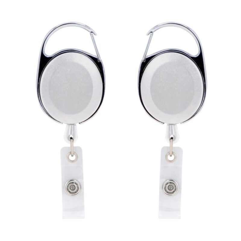 Oval Metal Retractable Badge Reel with Carabiner - 1