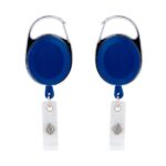 Oval Metal Retractable Badge Reel with Carabiner - 3