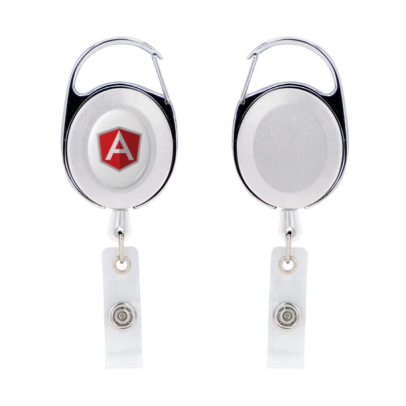 Oval Metal Retractable Badge Reel with Carabiner - 7