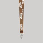1" Brown custom lanyard printed with company logo with Bulldog Clip attachment 1" - 1