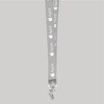 1" Gray custom lanyard printed with company logo with Bulldog Clip attachment 1" - 1