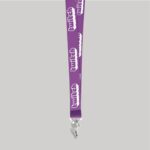 1/2" Purple custom lanyard printed with company logo with Bulldog Clip attachment 0.50" - 1