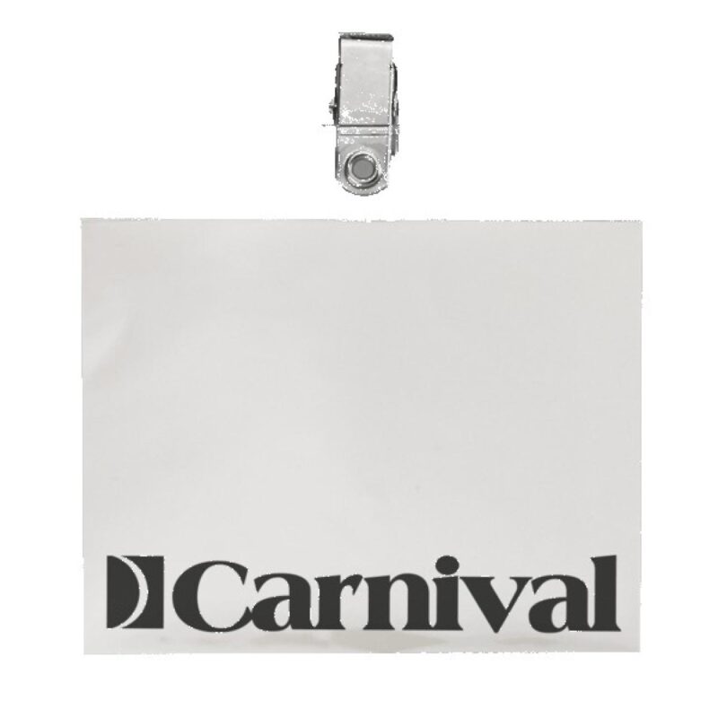 4" x 3" Printed Horizontal Vinyl Pouch with Bulldog Clip