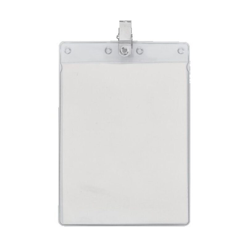 4" x 6" Blank Large Vertical Vinyl Pouch with Bulldog Clip - 2
