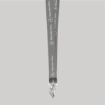 5/8" Charcoal custom lanyard printed with company logo with Bulldog Clip attachment 0.625" - 1