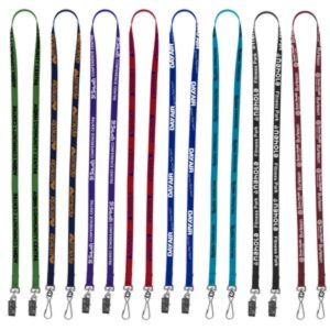 "Belmont" 3/8" Import Air Ship Width Dual Attachment Silkscreen Polyester Lanyard