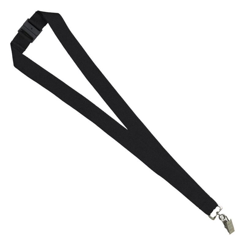 "OWEN" 1" Blank Lanyard with Breakaway Safety Release Attachment - Bulldog Clip - 1