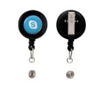 Retractable Zip Cord w/ Epoxy Dome & Vinyl Snap Attachment w/ Bulldog Clip