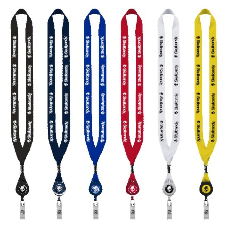34-Polyester-Lanyard-with-Metal-Crimp-Retractable-Badge-Reel-LP34MZIP 3/4" Polyester Lanyard with Metal Crimp & Retractable Badge Reel